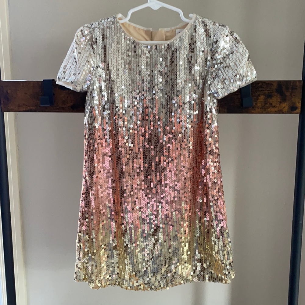 GAP Holiday Dress.  Silver, rose gold, gold sequins.  Size extra small.